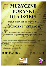 Koncert dla dzieci pt; Muzyczne Wariacje”